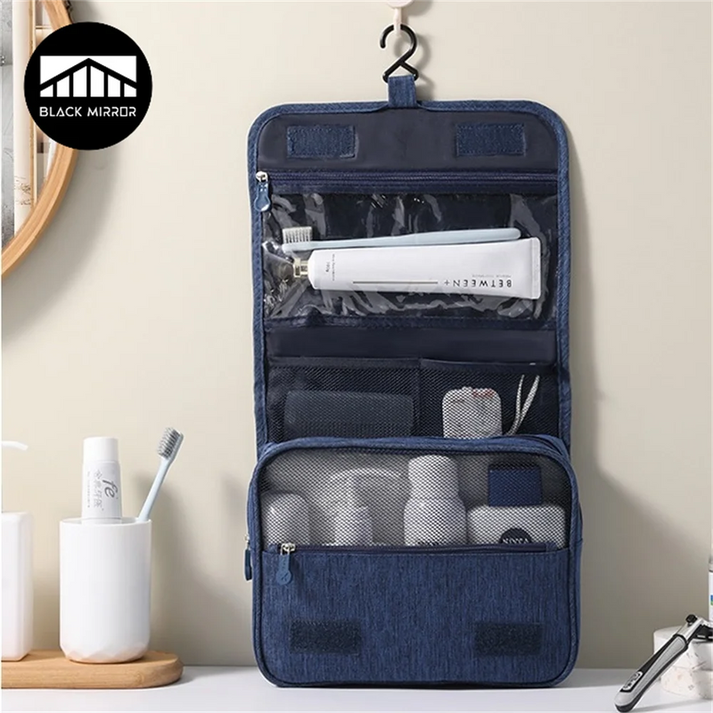 Necessaire organizador para viagem com gancho pendurar e divisória